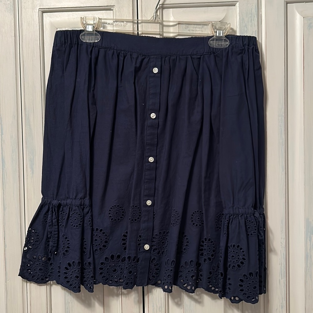 Navy Eyelet Button Down - image 1